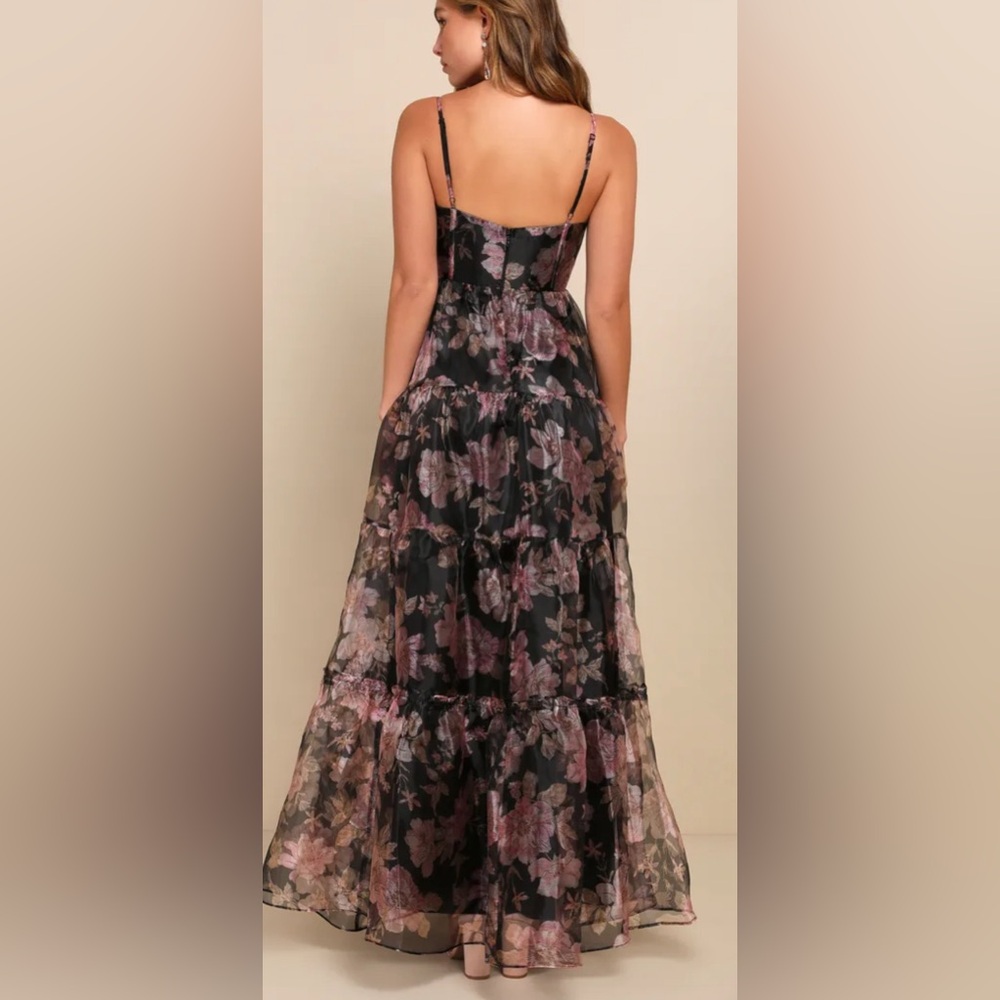 Exclusive Glamour Black Floral Organza Tiered Maxi Dress
Lulus